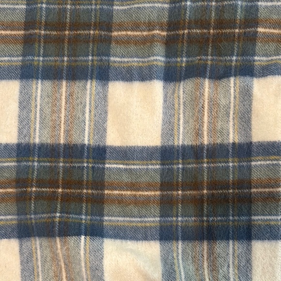 Harrods Pendleton Blue and Brown Plaid Scarf - Picture 2 of 3
